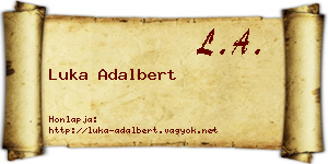 Luka Adalbert névjegykártya